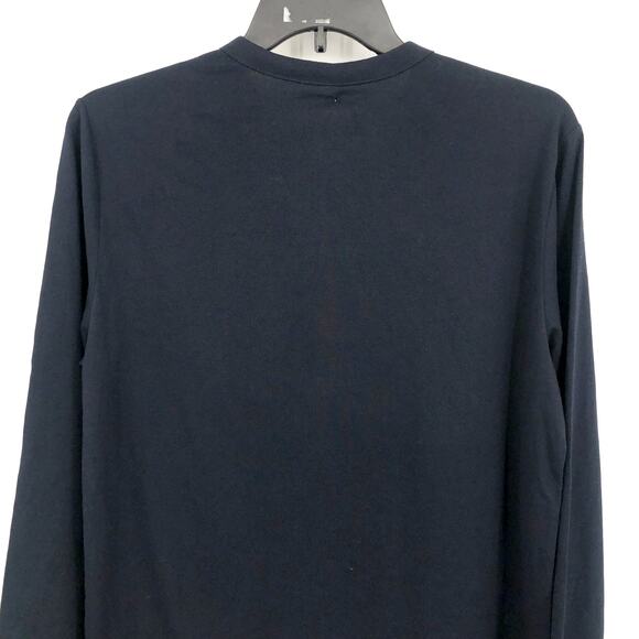 EVERLANE Men's Premium Weight Henley Shirt Large Navy Blue Long Sleeves NWT - Picture 7 of 9
